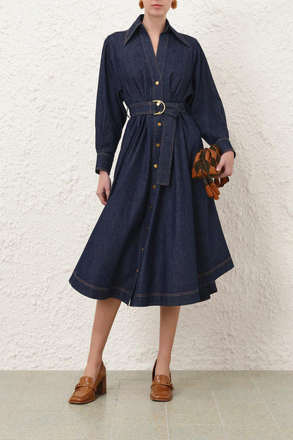 Denim Dress in Harbor Blue