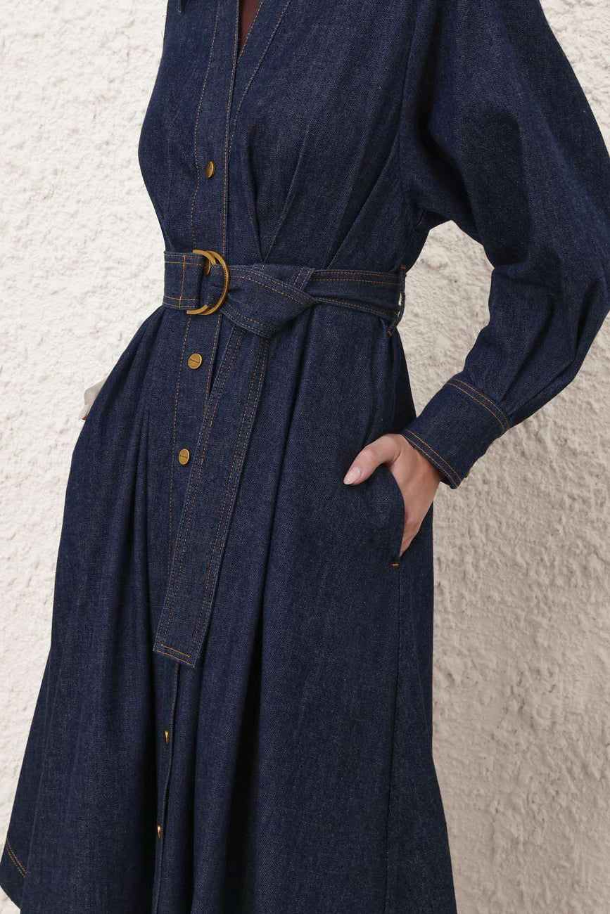 Denim Dress in Harbor Blue