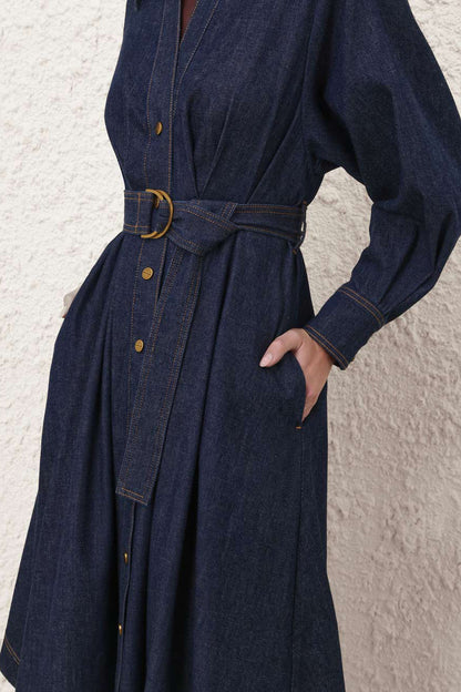 Denim Dress in Harbor Blue
