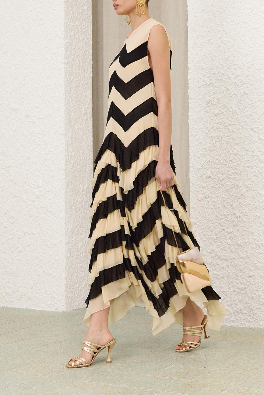 Robe « Ascent Layered » en noir/crème