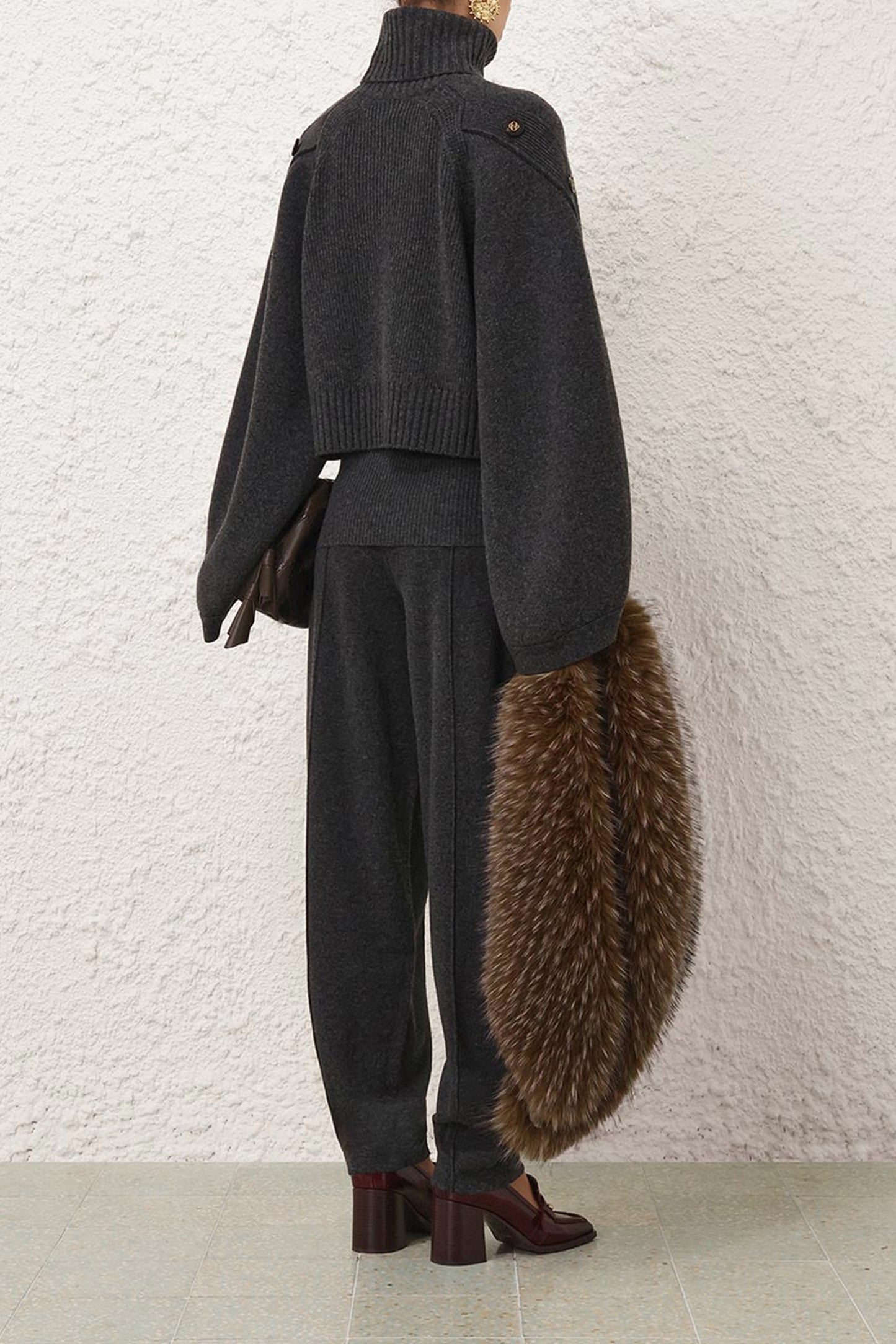 Pull Valiant Buttoned, couleur graphite