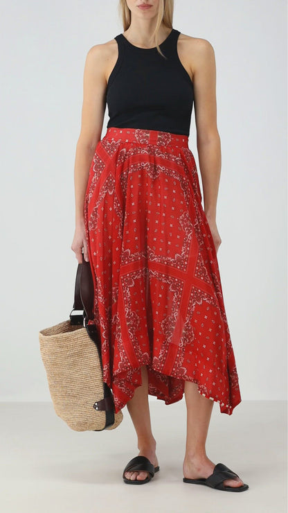 Patterned skirt in red / multi