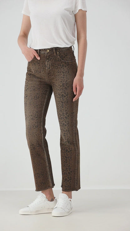 Jeans Golden Cropped in Leopard