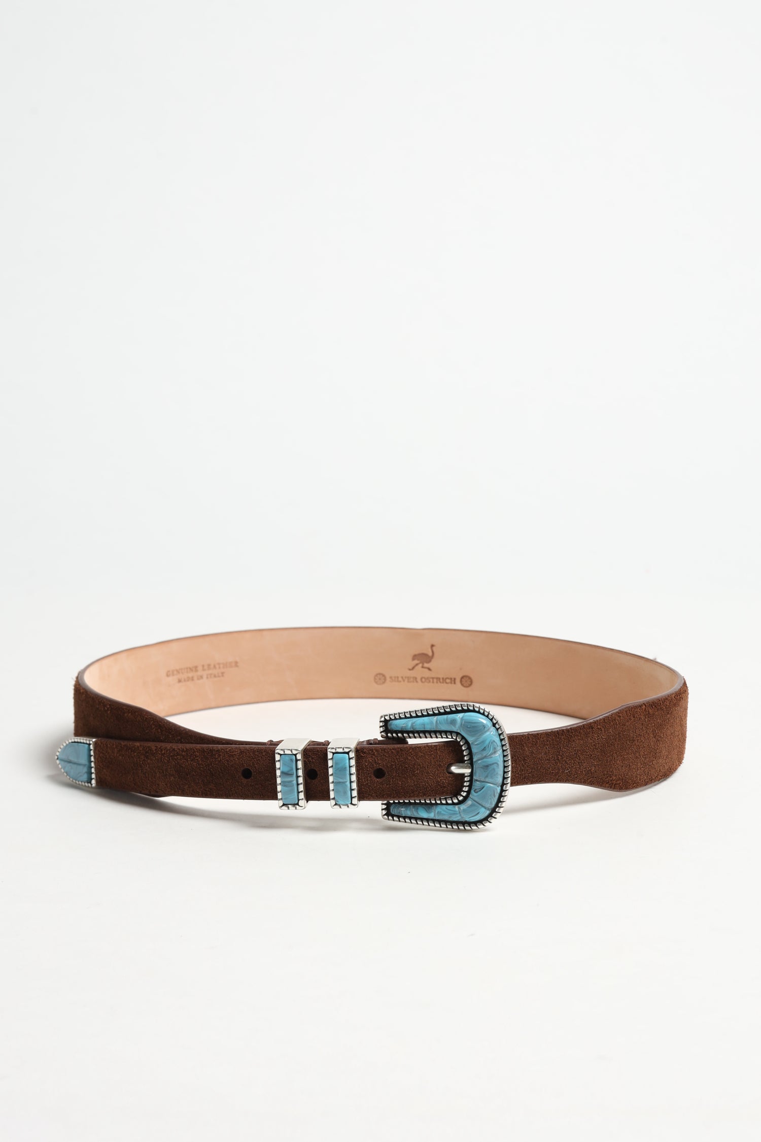 Turquoise Ostrich Belt Strap