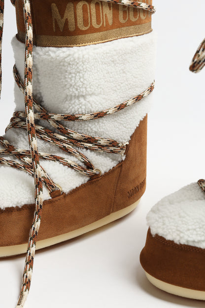 Moon Boots Icon Shearling in Whiskey/Off-WhiteMoon Boot - Anita Hass