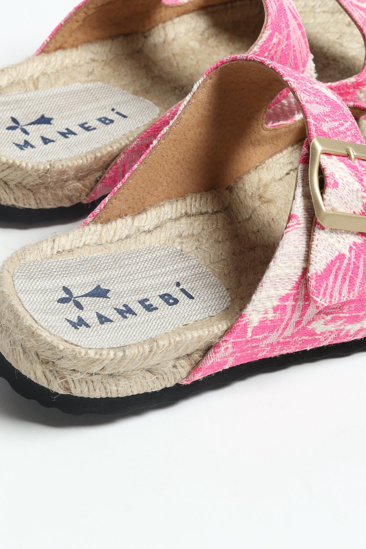 Nordic Sandale in Pink Palms/CreamManebi - Anita Hass