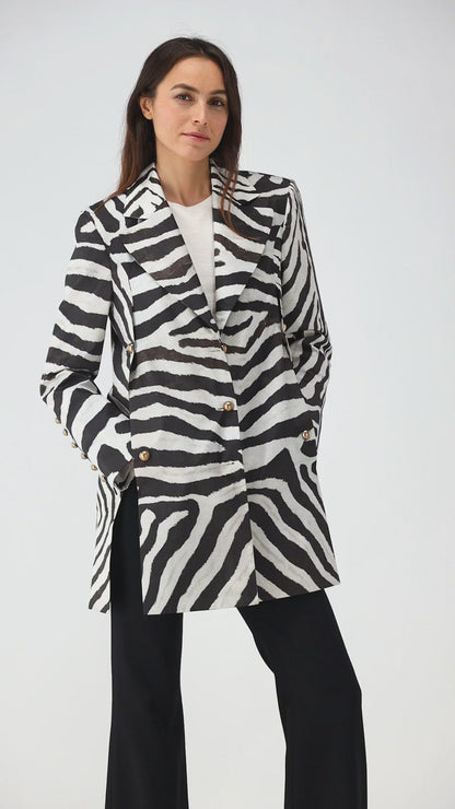 Zebra print blazer