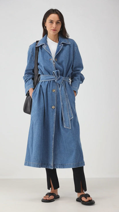 Denim coat in blue