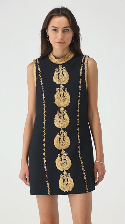 Tunic dolphins in black / gold