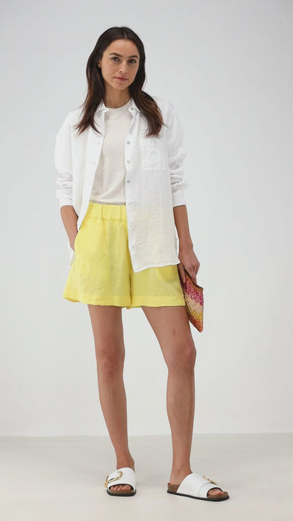 Linen shorts in Lemonade