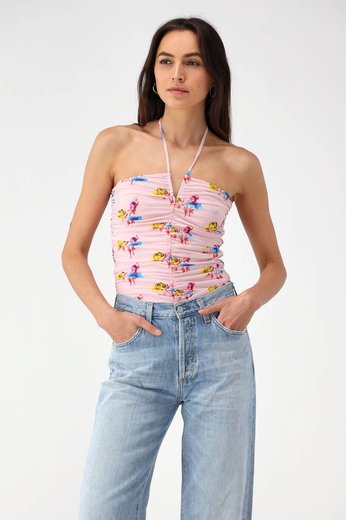 Top Printed Mesh in Floral Light LilacGanni - Anita Hass