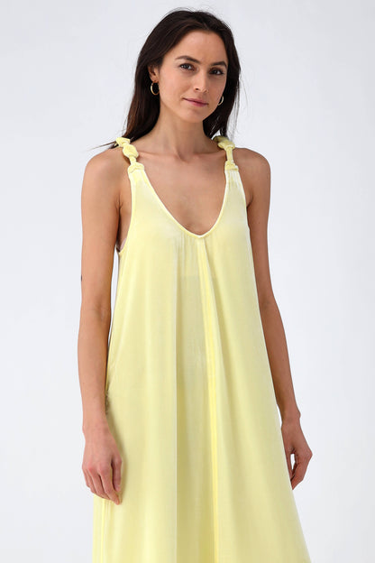 Kleid Velvet Strap in Yellow PearGanni - Anita Hass