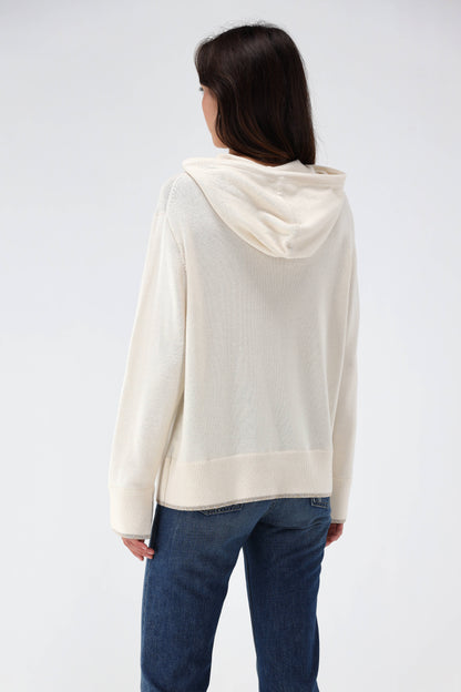 Hoodie Relaxed in Ecru/Pale MultiTheory - Anita Hass