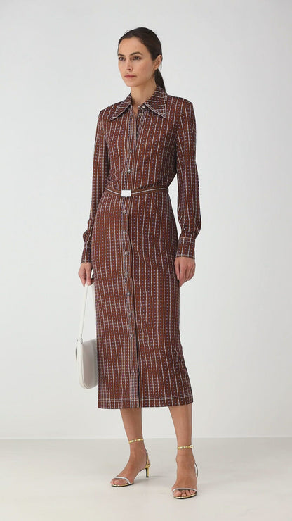 Polo dress in brown
