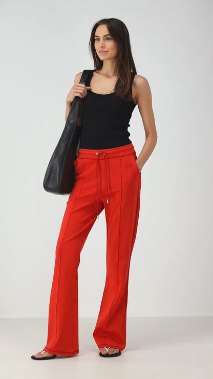 Trackpants Slim Flare in rosso
