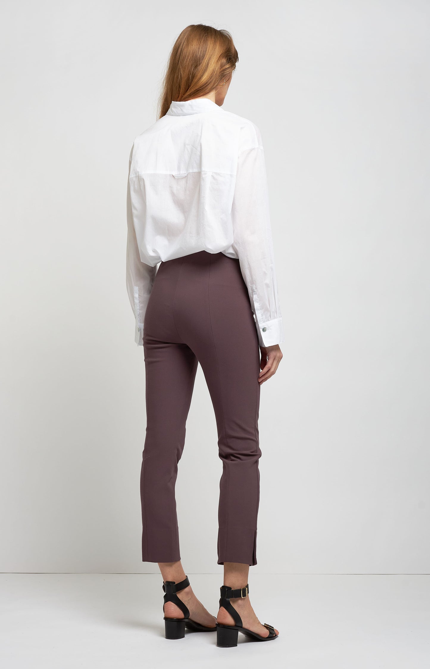 Hose Slit Hem Crop Flare in New FigVince - Anita Hass