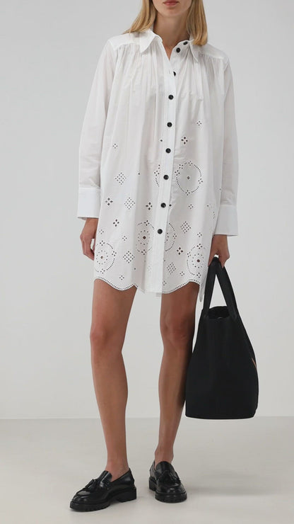 Broderie Anglaise dress in white
