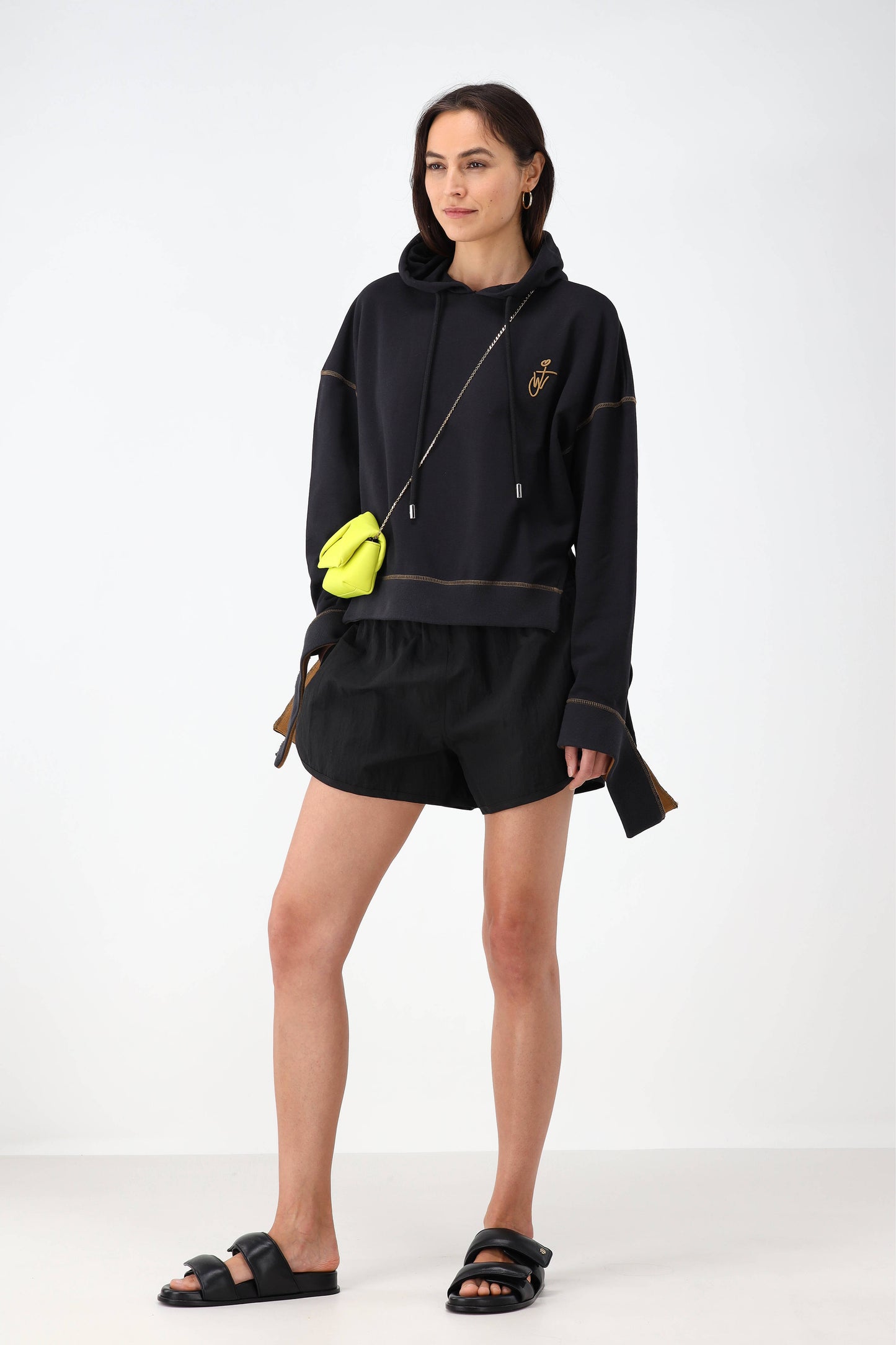 Hoodie Cropped Knot in SchwarzJW Anderson - Anita Hass
