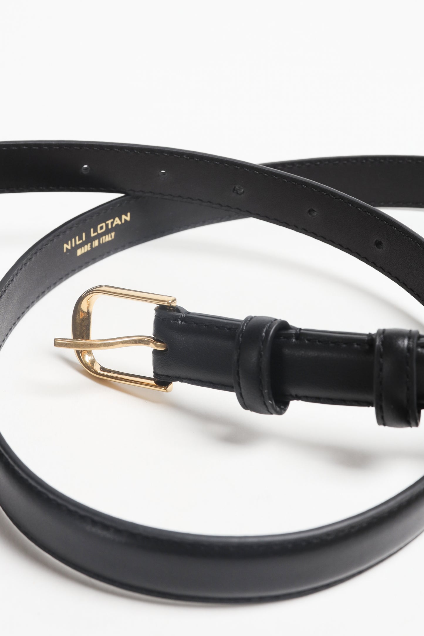Gürtel Jane Shiny Brass in Schwarz Nili Lotan