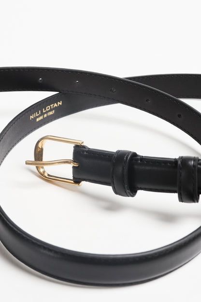 Gürtel Jane Shiny Brass in Schwarz Nili Lotan