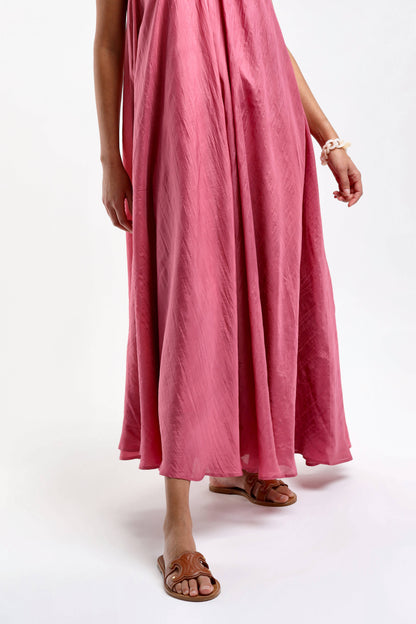 Seidenkleid Merrylin Maxi in Pink The Rose Ibiza