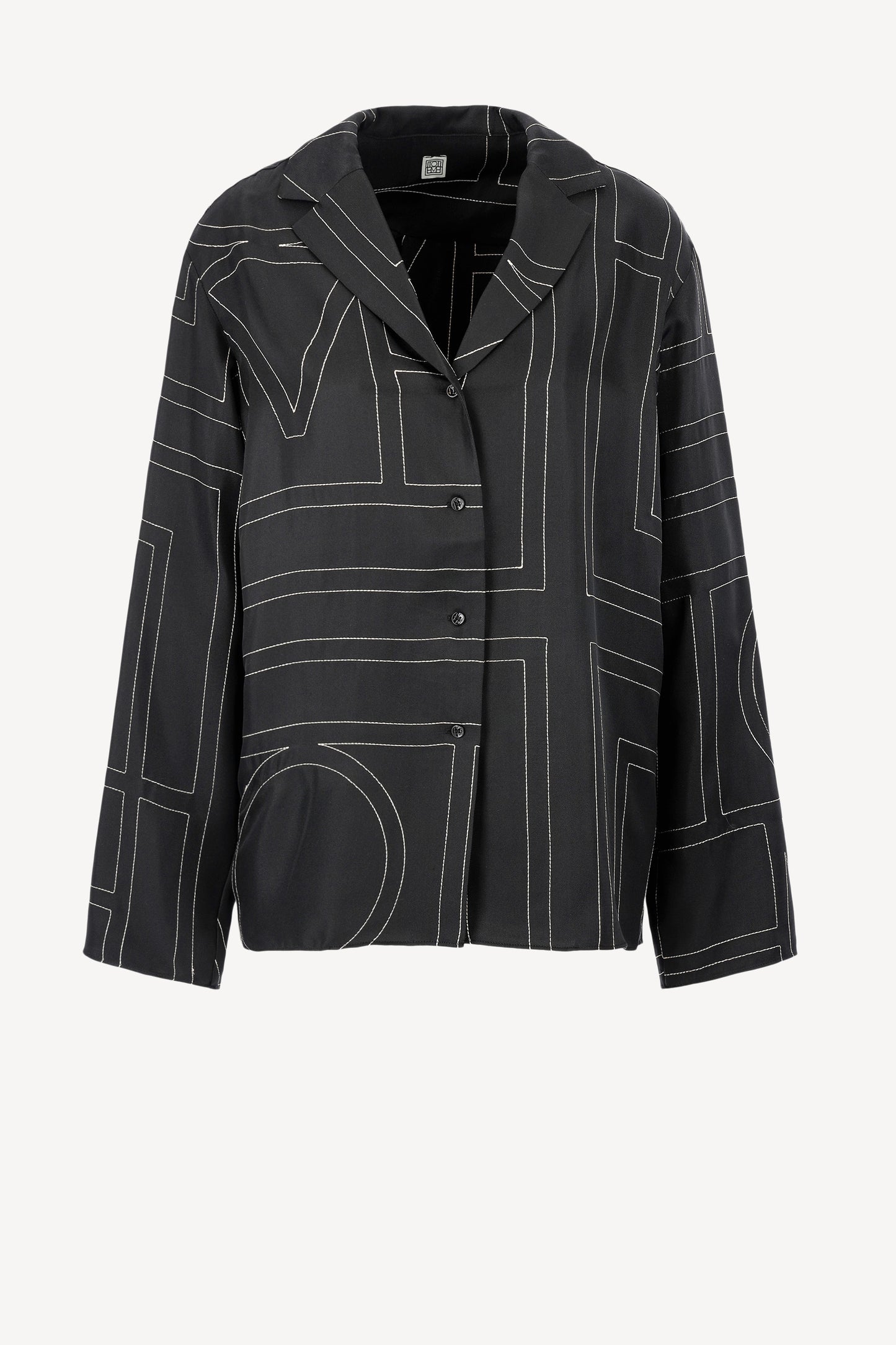 Seidenbluse Monogram PJ in Schwarz Toteme