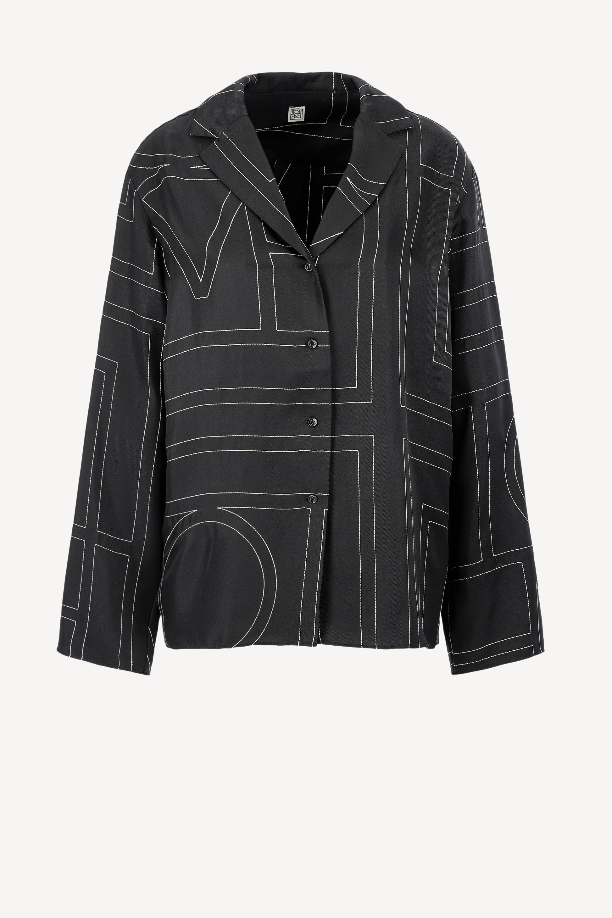 Seidenbluse Monogram PJ in Schwarz Toteme